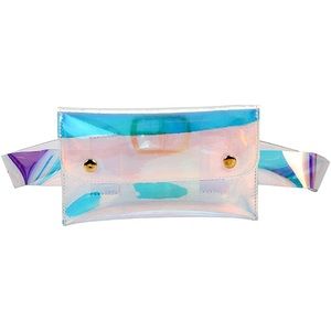 Holographic Fanny Pack Purse Clear Belt Bag Stylish PVC Waist Bag